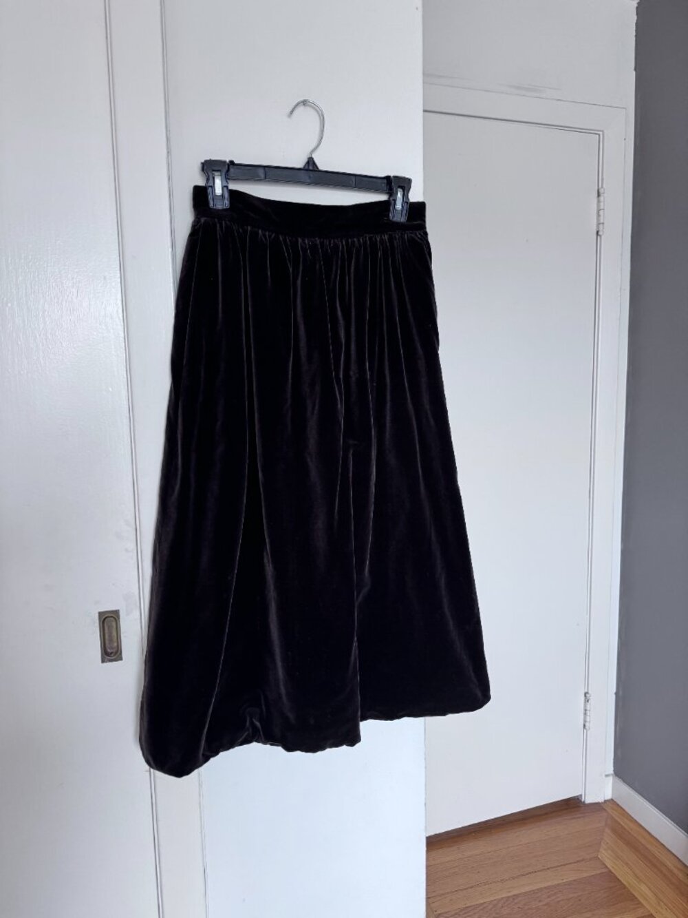 Vintage Yves Saint Laurent River Gauche brown velvet midi skirt FR 36